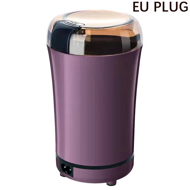 2024 NEW Mini Portable Electric Coffee Bean Grinder Kitchen Tool Herbs Salt Pepper Spices Nuts Crusher EU Plug -Black