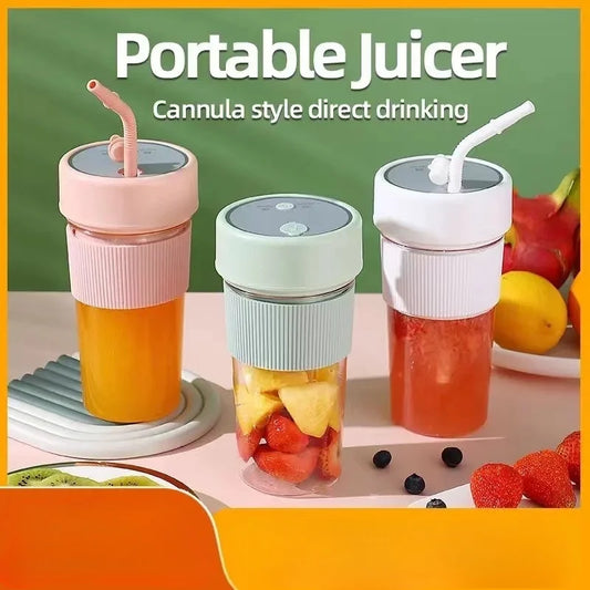 Mini Electric Rechargeable Portable Wireless Juicer cup 6 Blades Fruit Smoothie Blender Puree Mixer