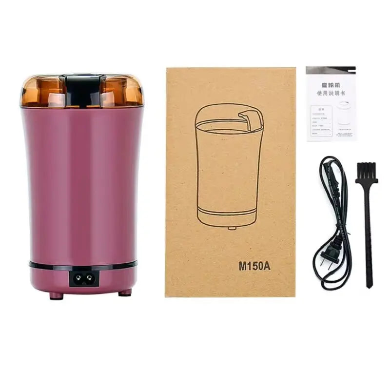 2024 NEW Mini Portable Electric Coffee Bean Grinder Kitchen Tool Herbs Salt Pepper Spices Nuts Crusher EU Plug -Black